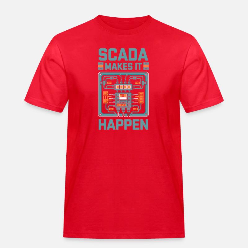  SCADA Makes It Happen Automatisierung Technik - Männer Workwear T-Shirt - Rot