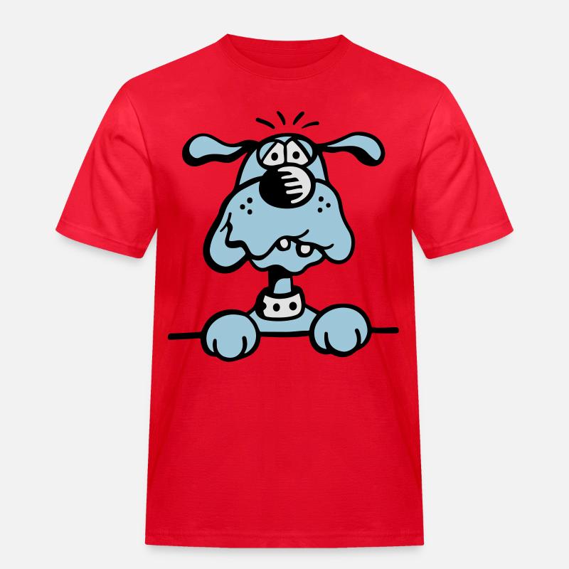 Knuffiges Hündchen - Männer Workwear T-Shirt - Rot