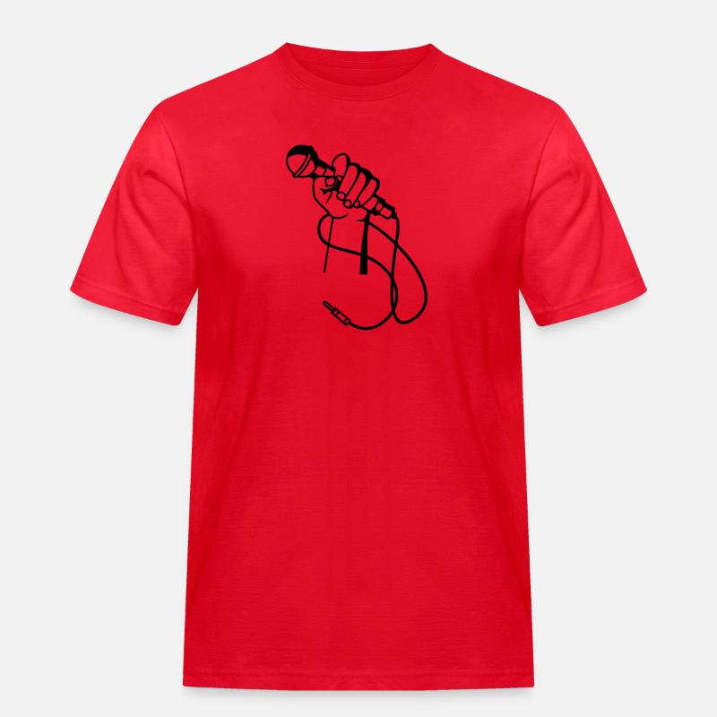 Micro Hand - Männer Workwear T-Shirt - Rot