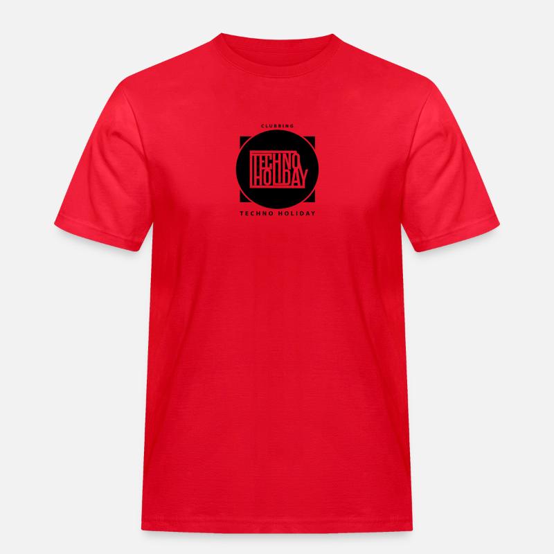logo_techno_holiday_2017_negro1 - Männer Workwear T-Shirt - Rot