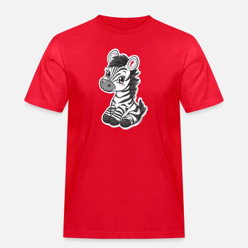 Zebra - Männer Workwear T-Shirt - Rot