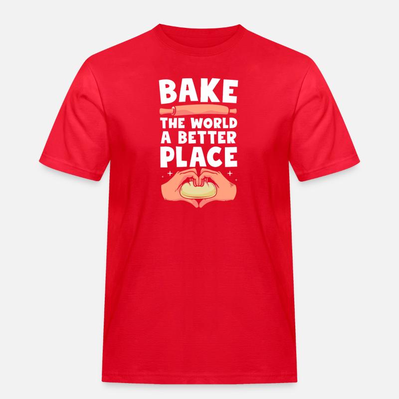 Bäcker Bäckerin Backen - Männer Workwear T-Shirt - Rot