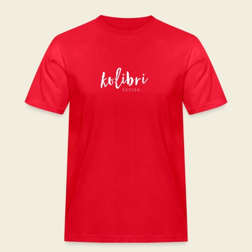 Logo Kolibri Design weiss - Männer Workwear T-Shirt