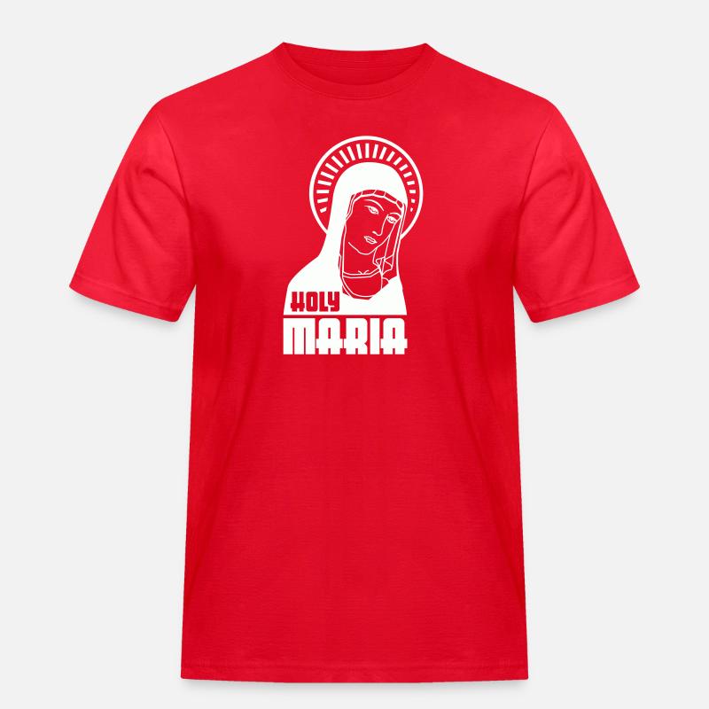 Holy Maria - Männer Workwear T-Shirt - Rot