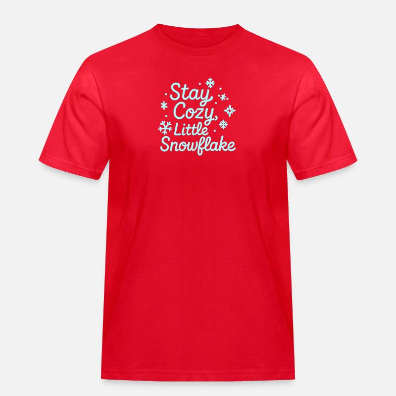 Stay Cozy Snowflake Neon Script - Männer Workwear T-Shirt - Rot