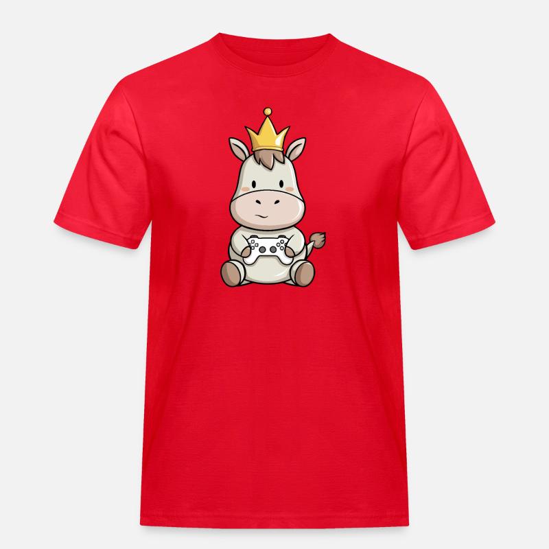 controller esel krone - Männer Workwear T-Shirt - Rot