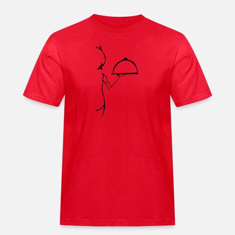Restaurant, Crew, Kellnerin - Männer Workwear T-Shirt - Rot
