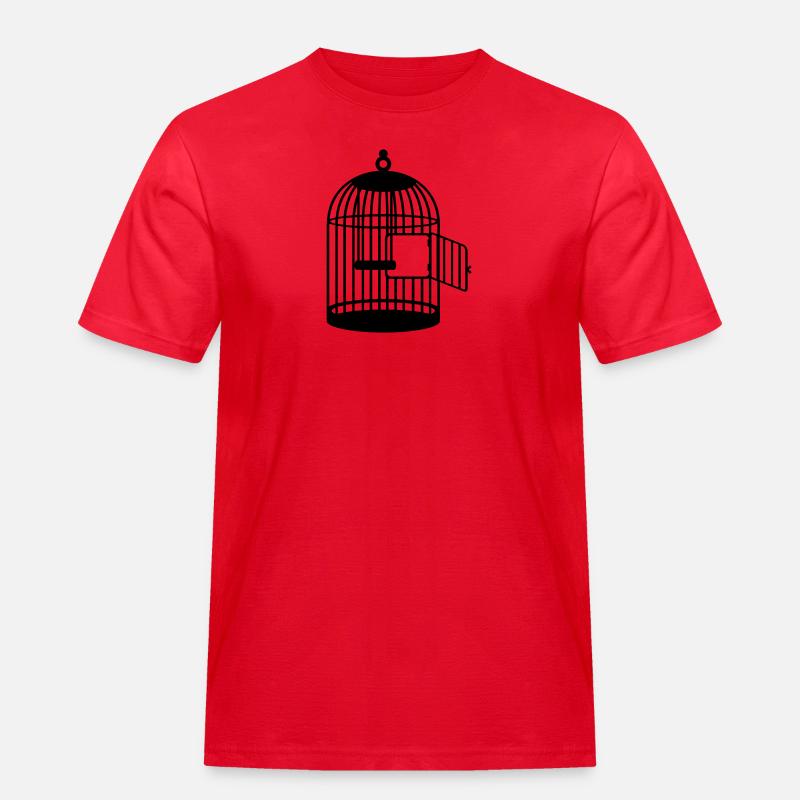 Leerer Käfig / empty cage (1c) - Männer Workwear T-Shirt - Rot