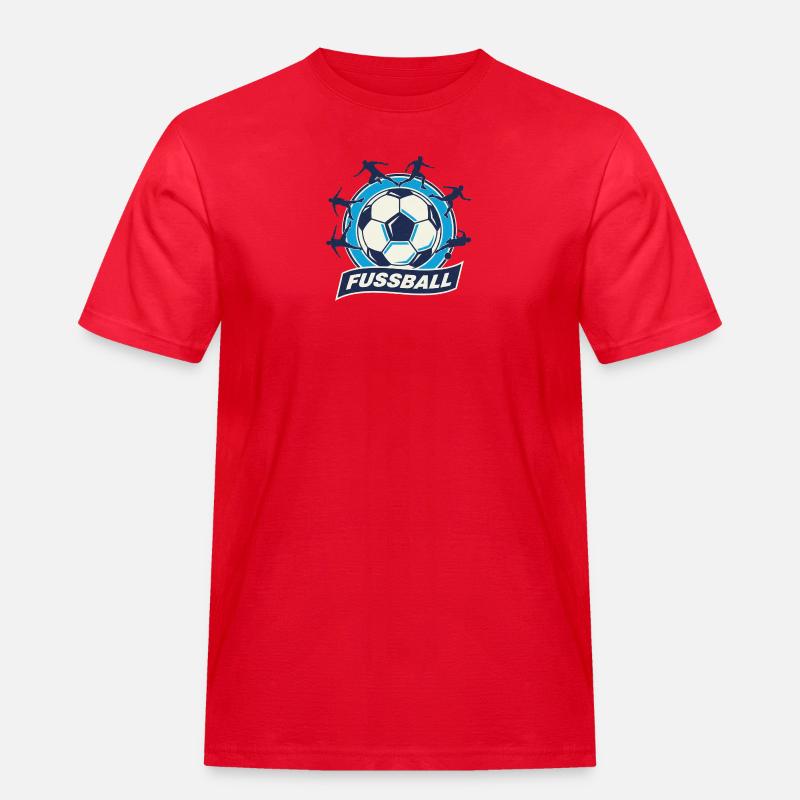 Fussball Kreis Emblem Dynamik - Männer Workwear T-Shirt - Rot