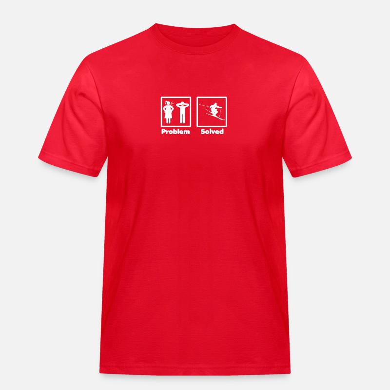 problem solved skiing ski - Men's Workwear T-Shirt - red
