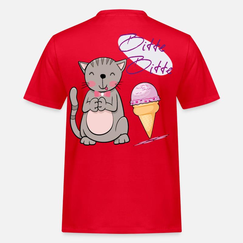 Cat with ice cream cone - Men's Workwear T-Shirt - red