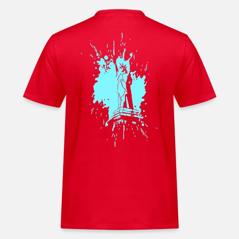 Freiheitsstatue in a Splash > Vectorgraphic - Männer Workwear T-Shirt - Rot