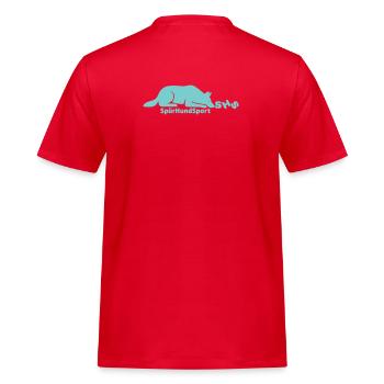 SHS Logo mint - Männer Workwear T-Shirt - Rot - Hinten - AI Model Male 185 dark (185cm)