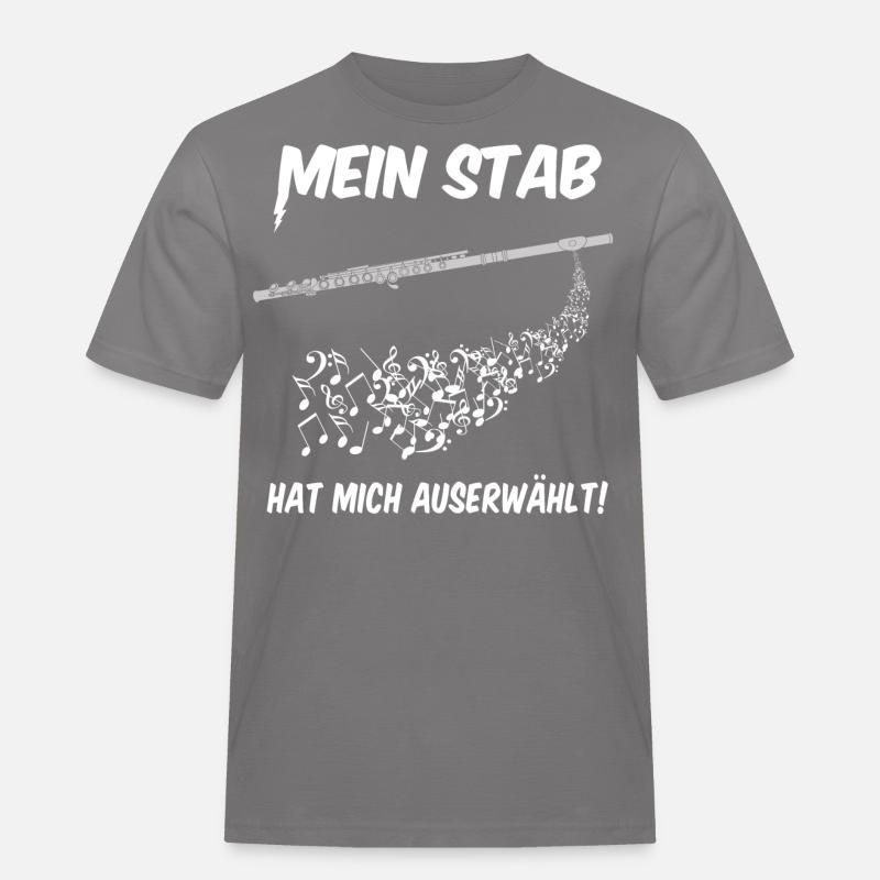 Querflöte - auserwählt - Männer Workwear T-Shirt - Grau
