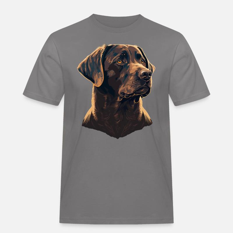 Tapferer Labrador Retriever - Männer Workwear T-Shirt - Grau