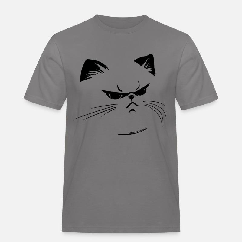 Mürrisch oder nicht? - Männer Workwear T-Shirt - Grau