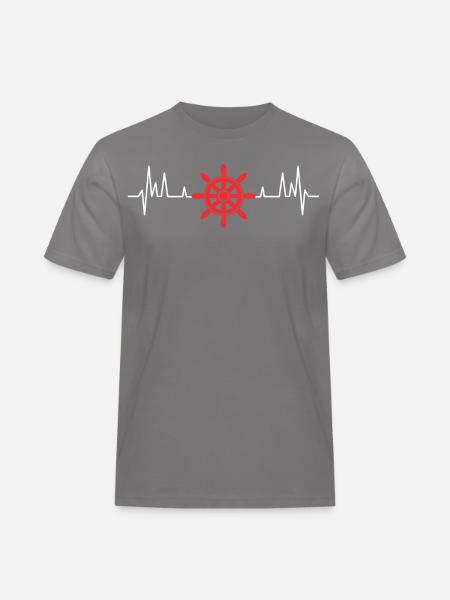 Segelboot Segelboot Skipper Boot - Männer Workwear T-Shirt - Grau