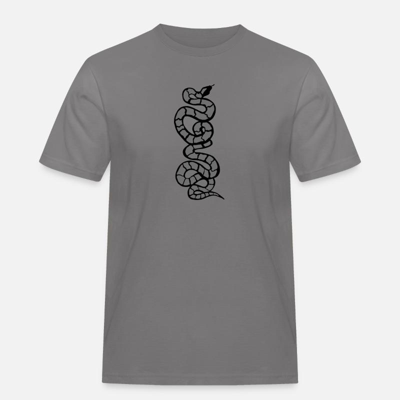 Schlange Python grau - Männer Workwear T-Shirt - Grau