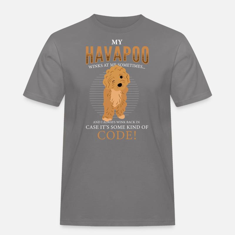 havapoo, havapoo poodle hybrid, havapoo humor, - Men's Workwear T-Shirt - grey