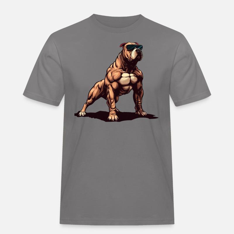 Pitbull Der Held - Männer Workwear T-Shirt - Grau