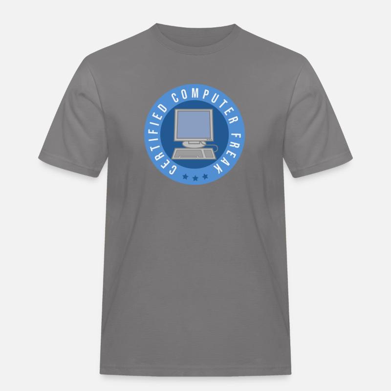 Computer certified - Computer Freak - Männer Workwear T-Shirt - Grau