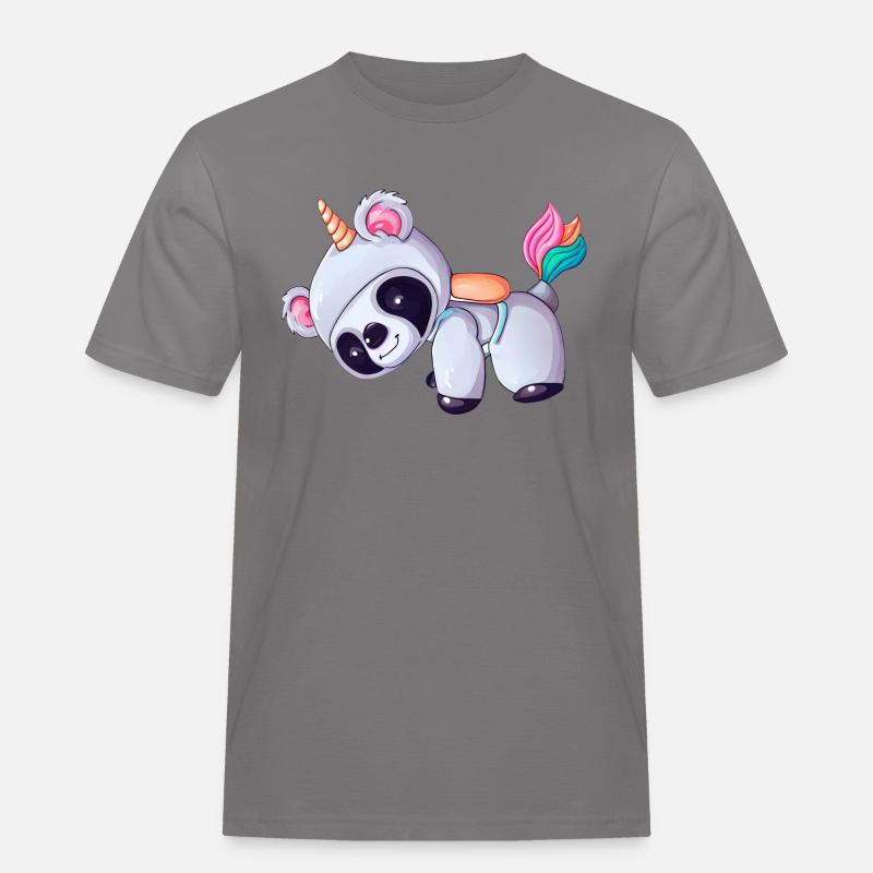 Astronaut Einhorn Koala - Männer Workwear T-Shirt - Grau