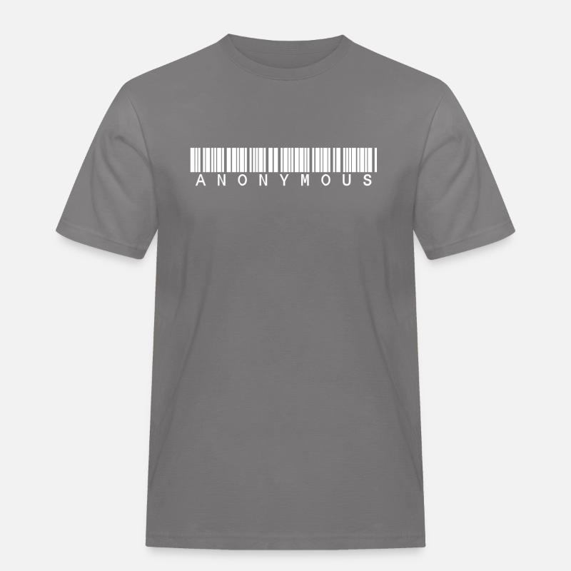 anonymous barcode - Männer Workwear T-Shirt - Grau