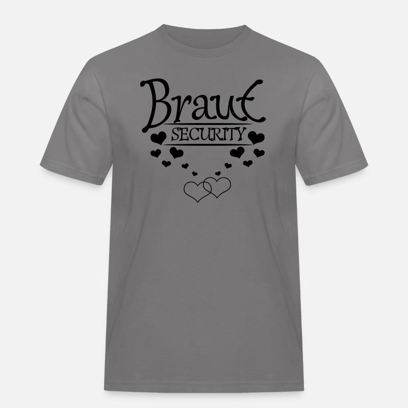 Braut Security mit Herzchen - Männer Workwear T-Shirt - Grau