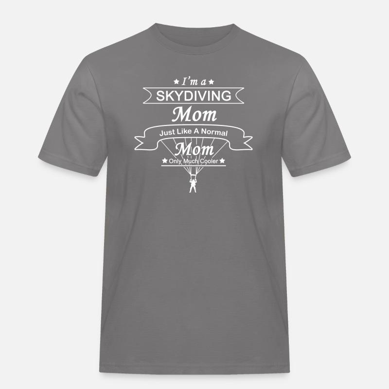 Skydiving Mutter: Original-Geschenk-Entwurf - Männer Workwear T-Shirt - Grau
