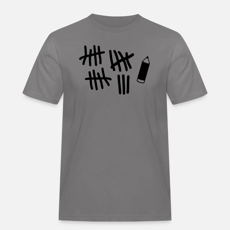 Striche - Stift - Männer Workwear T-Shirt - Grau