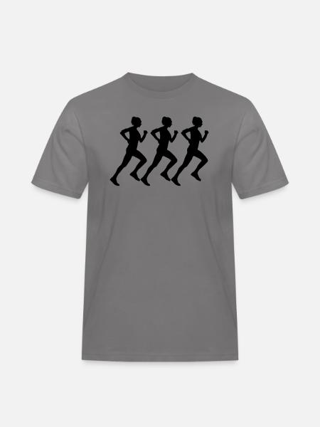woman running - Männer Workwear T-Shirt - Grau