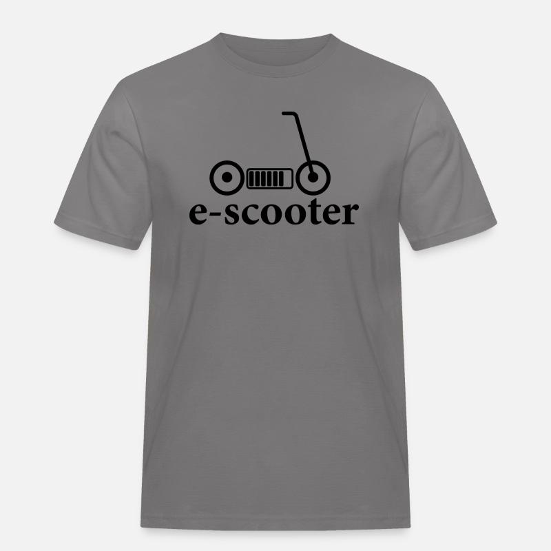 E-Scooter E-Roller Scooter - Männer Workwear T-Shirt - Grau