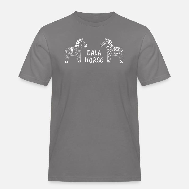 Dala Pferd Schnitzerei - Männer Workwear T-Shirt - Grau