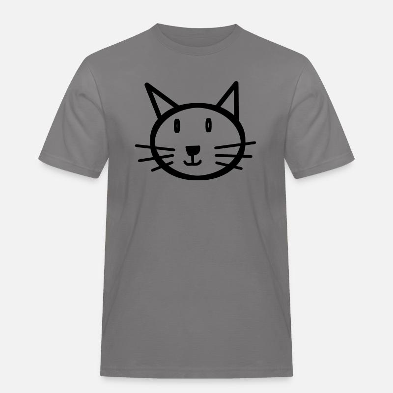 Katze Katzengesicht Geschenk Geschenkidee - Männer Workwear T-Shirt - Grau
