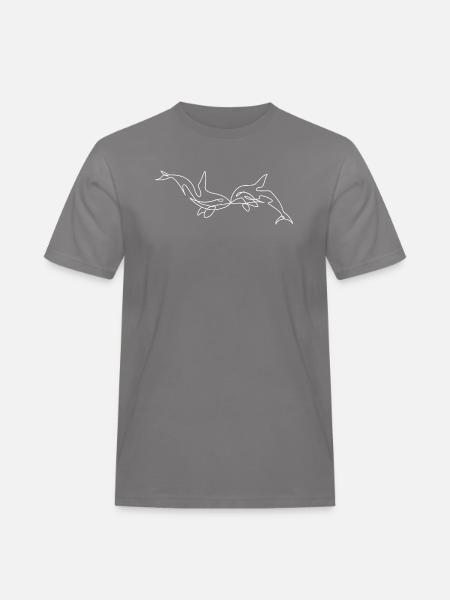 Kissing dolphins - Men's Workwear T-Shirt - grey