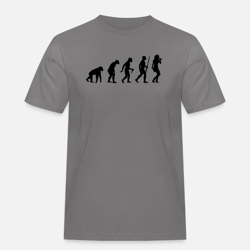 Female Singer Evolution - Männer Workwear T-Shirt - Grau