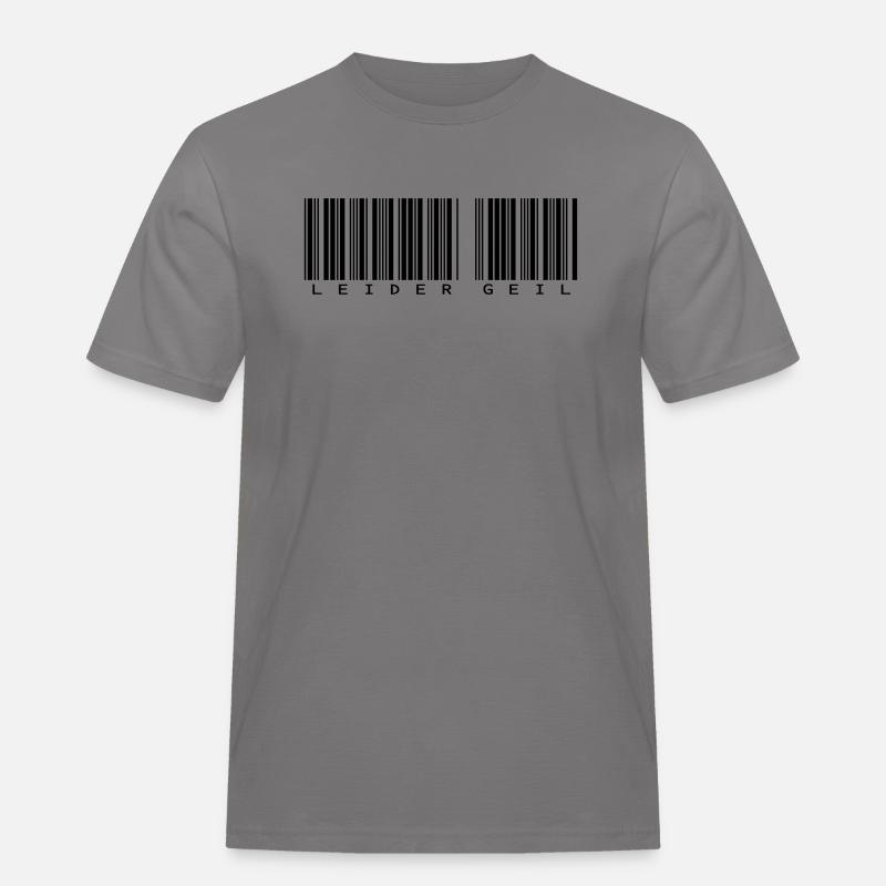 Leider Geil Barcode - Männer Workwear T-Shirt - Grau