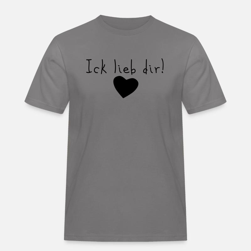 ick lieb dir - Männer Workwear T-Shirt - Grau