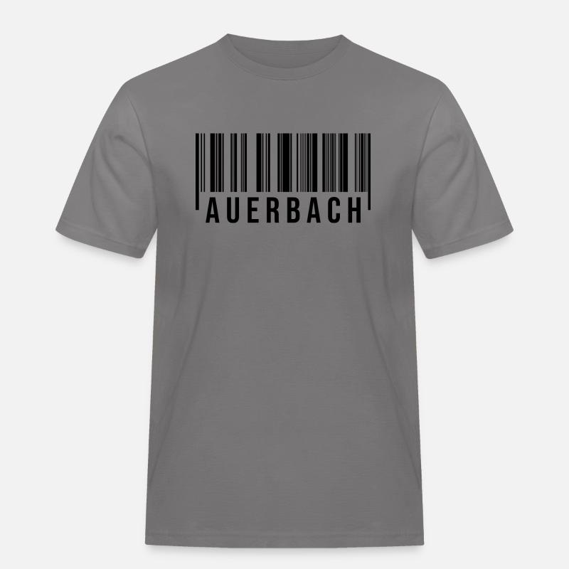 Erzgebirge Strichcode Auerbach - Männer Workwear T-Shirt - Grau