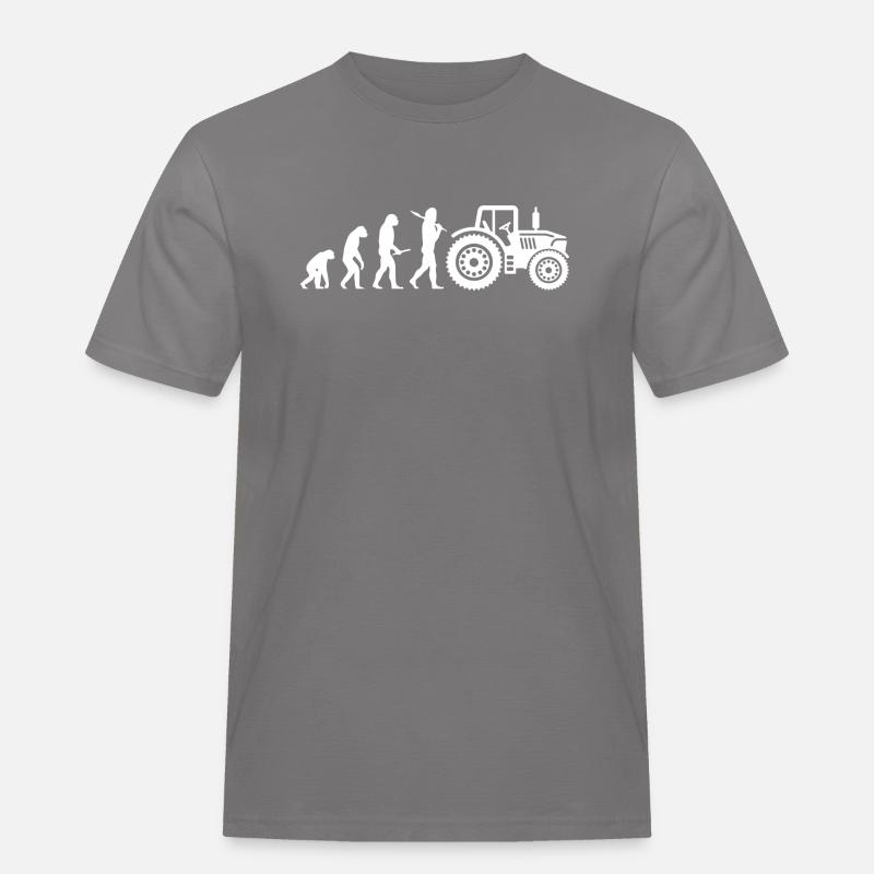 Evolution Traktor Bauer Landwirt - Männer Workwear T-Shirt - Grau