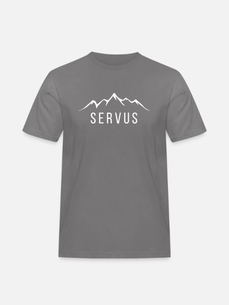 Servus Berge Alpen - Männer Workwear T-Shirt - Grau