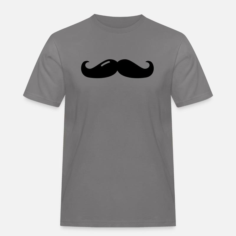 mustache - moustache - beard - bart - Männer Workwear T-Shirt - Grau