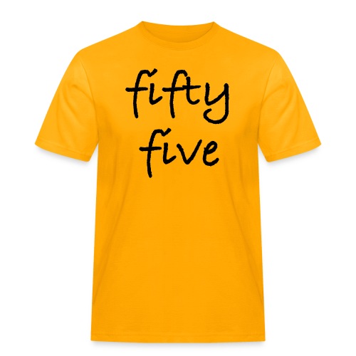 Fiftyfive -teksti mustana kahdessa rivissä - Miesten Workwear t-paita