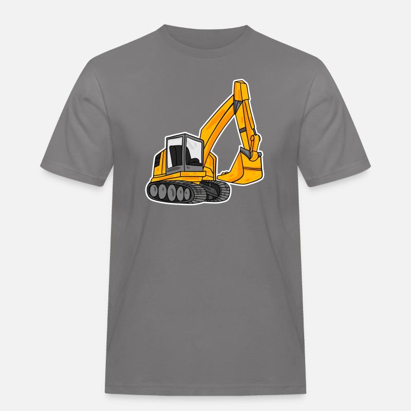 Löffelbagger Ausgräber Bagger - Männer Workwear T-Shirt - Grau