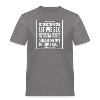 Bogenschiessen - Männer Workwear T-Shirt - Grau - Vorne - AI Model Male 185 dark (185cm)