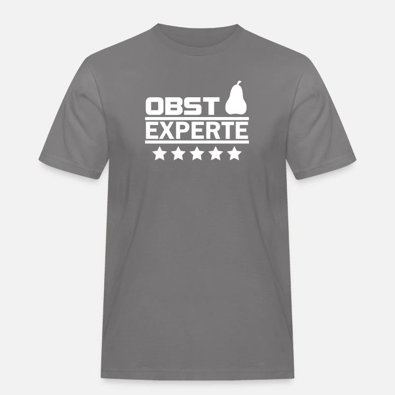 obst experte - Männer Workwear T-Shirt - Grau