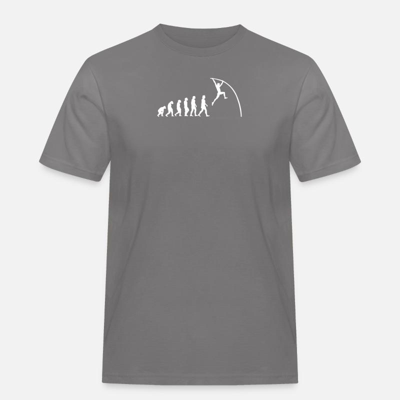 Stabhochsprung Leichtathletik Evolution - Männer Workwear T-Shirt - Grau
