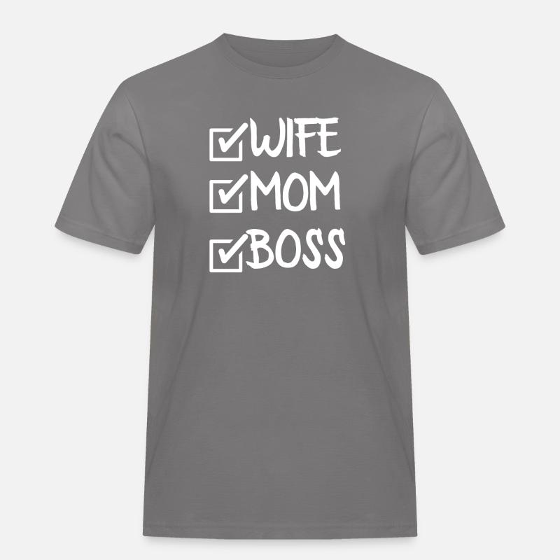 EHEFRAU MUTTER CHEF - Männer Workwear T-Shirt - Grau