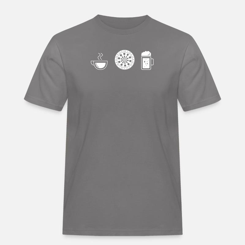 Bier - Kaffee - Dartscheibe - Männer Workwear T-Shirt - Grau