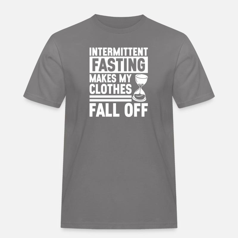 Intervallfasten Intermittierendes Fasten - Männer Workwear T-Shirt - Grau